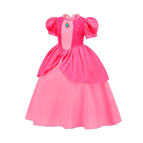 Girls cosplay Princess Pinkie Dress Waist Puff Dress Puff Sleeve Children's Dress Halloween Costume