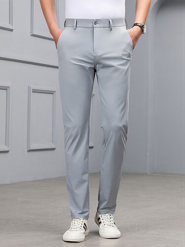 Men's Slim Fit Stretch Casual Pants with Multiple Pockets