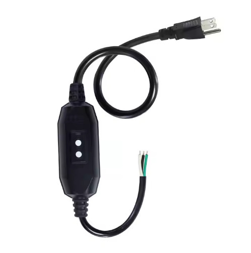 Power Adapter Inline Gfci 36 Feet 15 Amp Auto-Reset Extension Cord with 3 Bare Wires