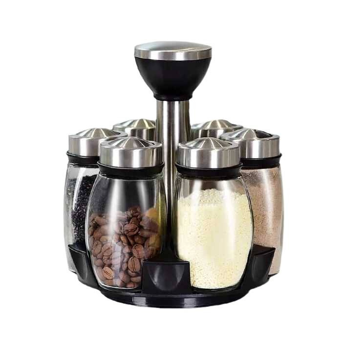 Nuevo conjunto de botellas de condimento condimento cocina creativa rotativa botella de condimento casera condimento de vidrio condimento botella de condimento