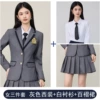 Long-sleeve, classic suit jacket, white shirt