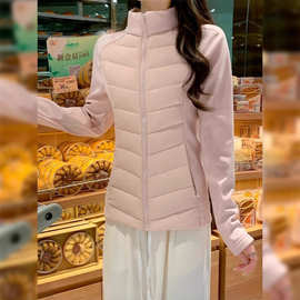 加工定制粉色轻薄款收腰羽绒服冲锋衣内胆女秋冬季修身短款排骨衣