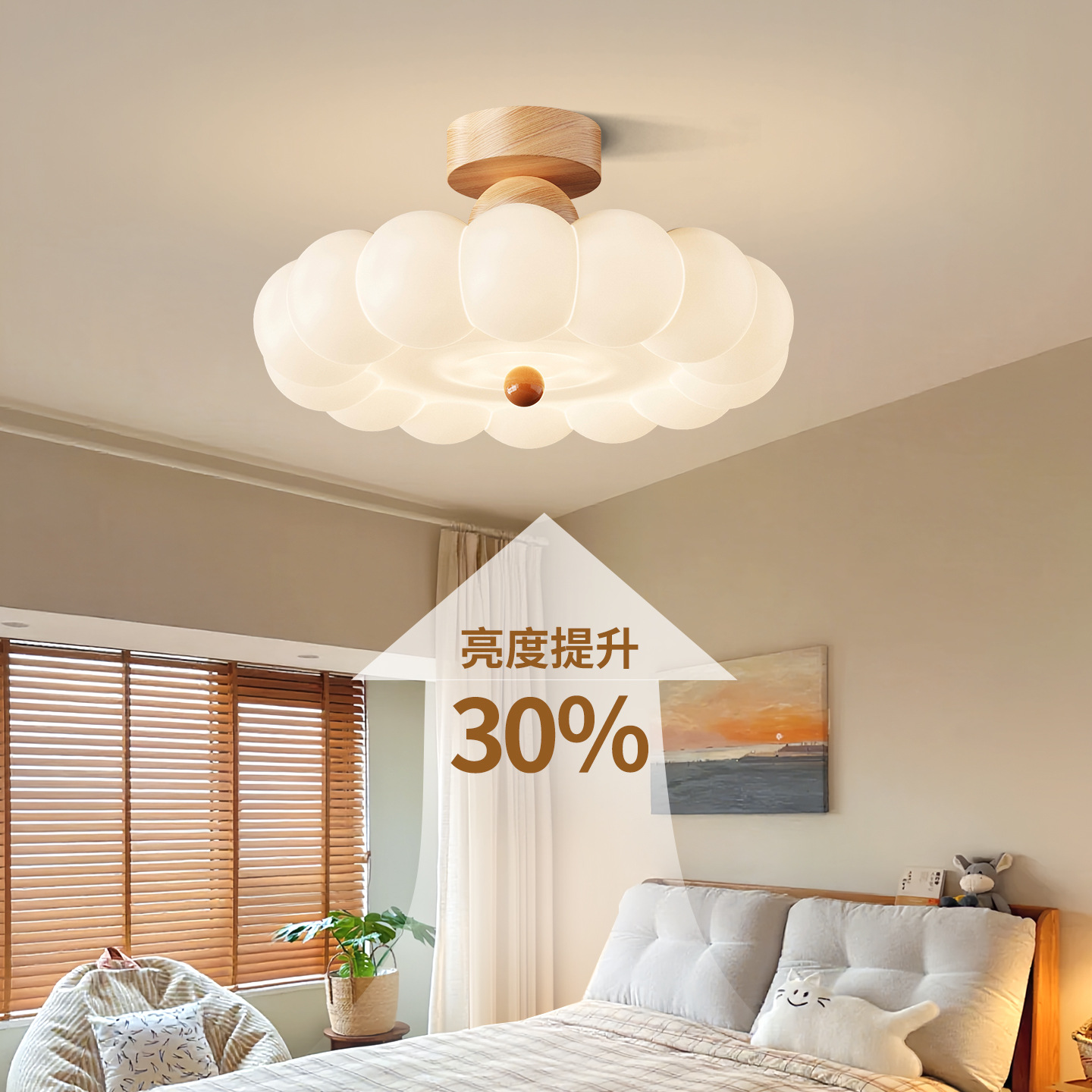 Lámpara de dormitorio medieval francesa nueva lámpara de calabaza de viento crema cálida para la habitación de los niños para proteger los ojos lámparas de montaña 412L