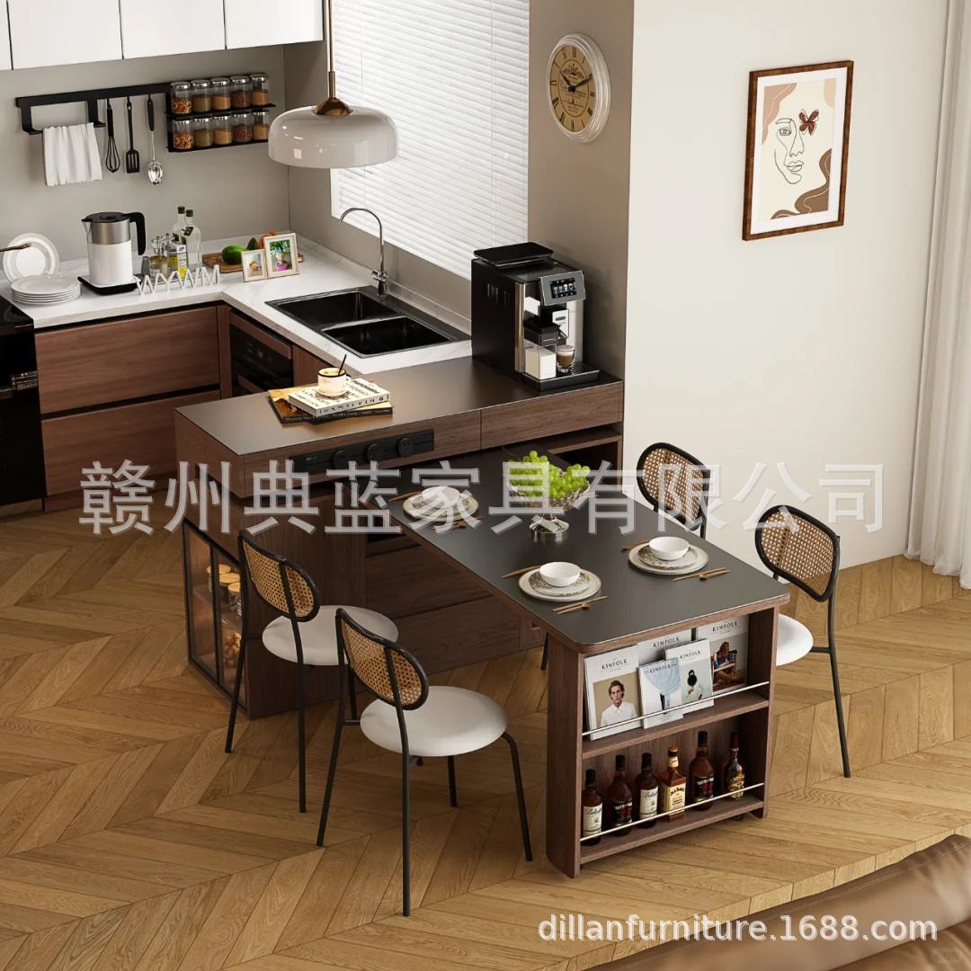 Bar transfronterizo tipo tablero de mesa bar de partición moderna simple en una sala de estar balcón ocio gabinete de comedor en la isla