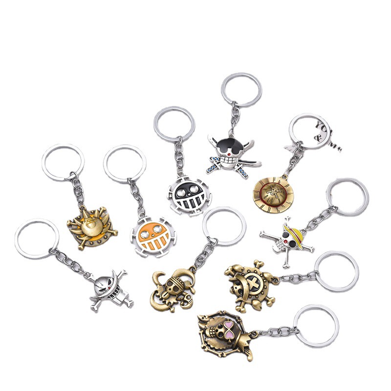 European and American New One Piece anime character straw hat Luo rudder Lion Necklace keychain factory wholesale European and American New One Piece anime character straw hat Luo rudder Lion Necklace keychain factory wholesale