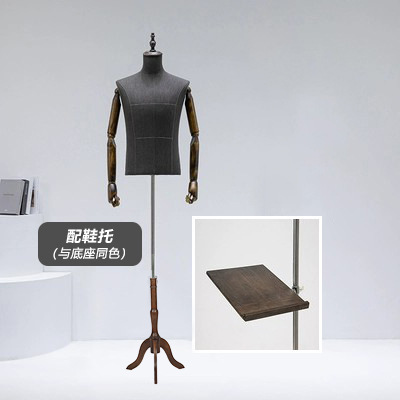 Tienda de ropa modelo de hombre traje pantalla falso molde de gama alta arena lavado gris modelo plataforma modelo medio cuerpo modelo de gama alta especial masculino
