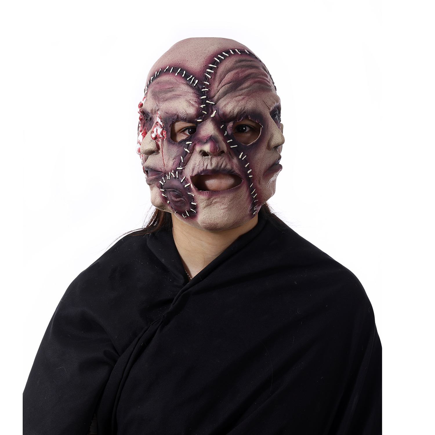 Máscara de Terror de Tres Caras con Cara de Fantasma para Fiesta de Halloween Transfronteriza Zonghong, Máscara de Látex Suave para el Festival de los Fantasmas image 3