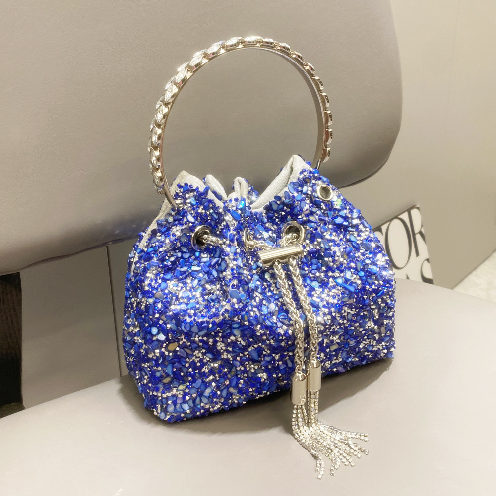 487g Weight String Closure Type Top Handle Strap Type Bucket Bag Bags Type Holiday, Shopping Occasion Polyester Material Solid Color Pattern All Seasons Season Women's Gender Streetwear Style Bucket Shape Medium Size Women's Medium Polyester Solid Color Streetwear Bucket String Bucket Bag 27