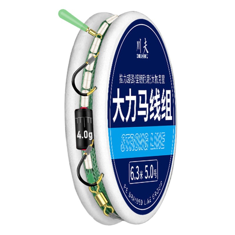 The strong horse line group pe line tied fishhook main line finished suit anti-bite line big object giant Taiwan fishing competition black pit