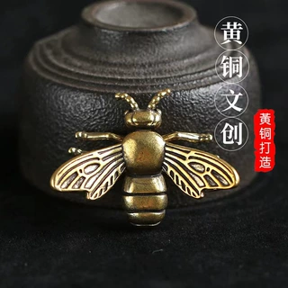 新款手工纯铜创意蜜蜂仿古办公桌面茶宠装饰摆件送礼收藏工艺品