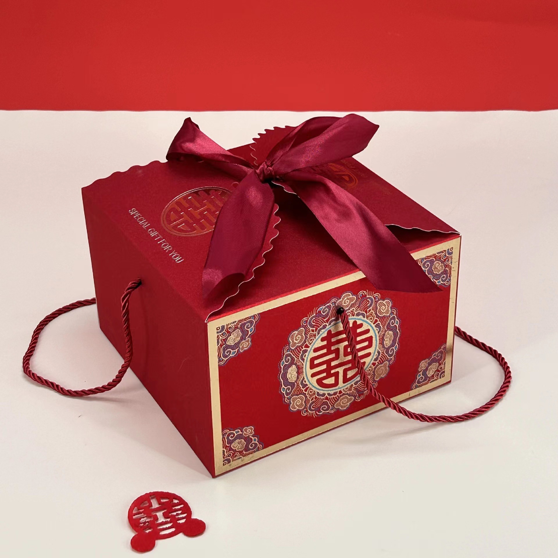 2025新款结婚喜糖盒吾家有喜过寿生日满月糖果礼盒包装纸盒空盒子