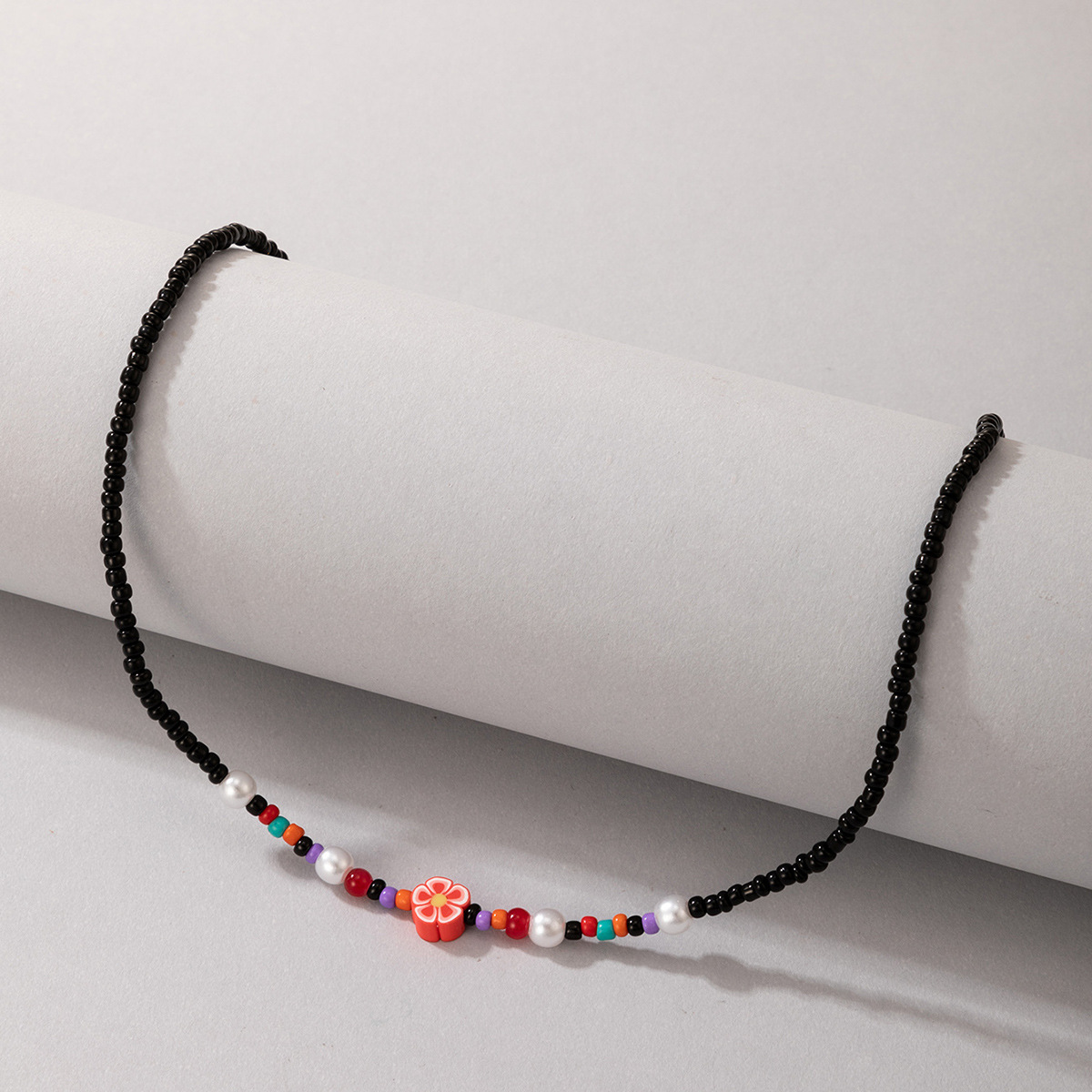 Neue bhmische schwarze Reisperlenkette Ethnische Perlenkettepicture5