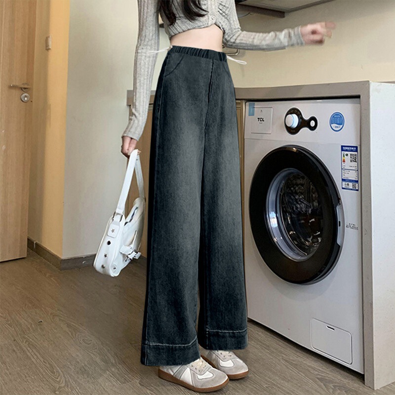 Maternity jeans for autumn, wide-leg long pants with no belly support, winter drawstring adjustable straight-leg convertible pants Maternity jeans for autumn, wide-leg long pants with no belly support, winter drawstring adjustable straight-leg convertible pants