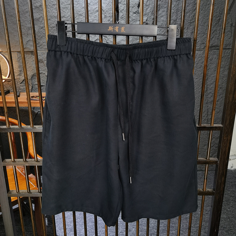 Men's Silk Trousers 2026 New Style Linen Designer Men's Summer Shorts Five-Point Pants Men's Casual Pants