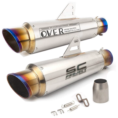 Shark Mouth over Exhaust Motorcycle Exhaust Pipe Suitable for Ninja 400/Z250/R6/R1/Cbr/Mt07/R3