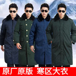 冬季寒区常服大衣可拆卸内胆中长军大衣男士绿色防寒保暖加厚棉袄