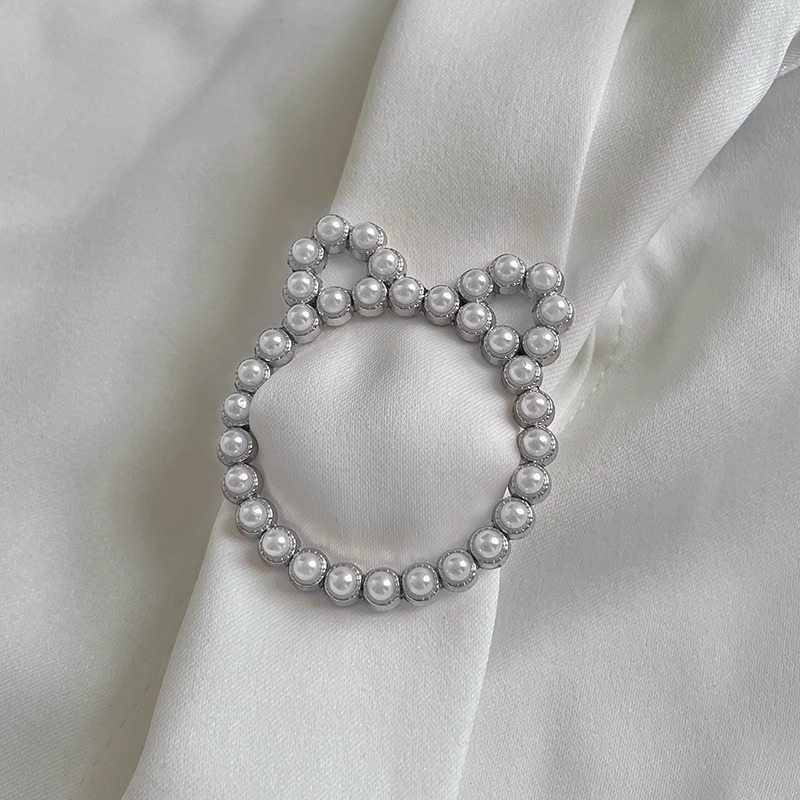 Hebilla anudada en las esquinas de la ropa mujer 2025 nuevo hebilla de toalla de seda botón de perlas de alta gama hebilla de hebilla de ropa de alta gama