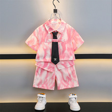 男童套装2025新款痞帅儿童花衬衫夏季宝宝衣服童装小男孩夏装三岁