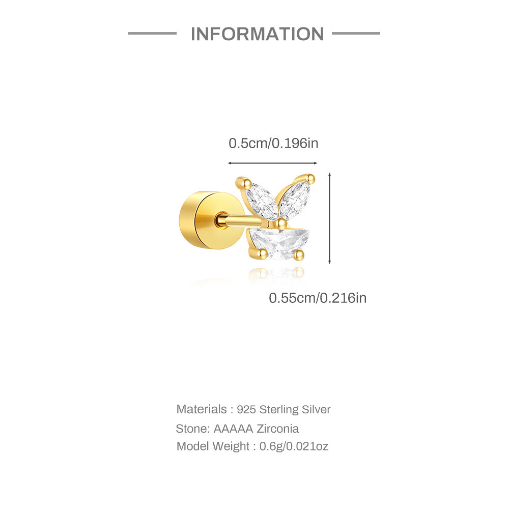 1g Weight Ear Studs Classification Ear Cartilage Rings & Studs Piercing Type 1 Piece Quantity Daily Occasion 925 Sterling Silver Material Geometric Pattern All Seasons Season Unisex Gender Elegant Style 1 Piece Ear Cartilage Rings & Studs Elegant Geometric 925 Sterling Silver Ear Cartilage Rings & Studs 无