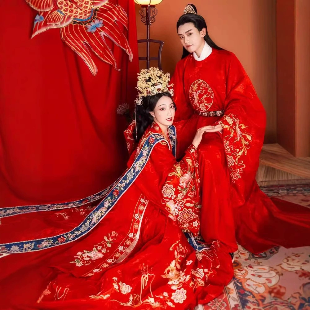 Свадебная одежда Ming Han, свадебная одежда, юбка с конским лицом, тяжелая вышивка для мужчин и женщин