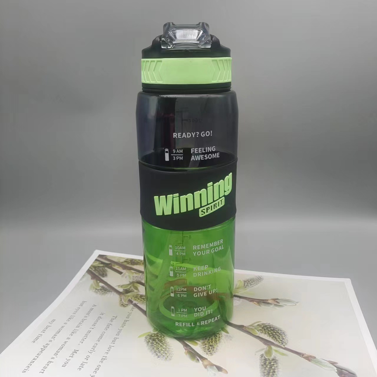 Botella deportiva de gran capacidad – Resistente al calor – Con pajilla para estudiantes y gimnasio