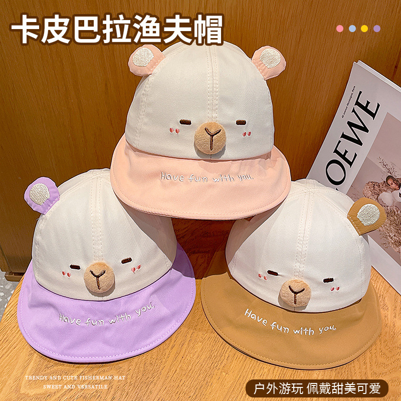 Sombreros para niños Kapibara de dibujos animados sombreros de lengua de pato 2025 nuevos sombreros de verano para niños y niñas sombreros de béisbol