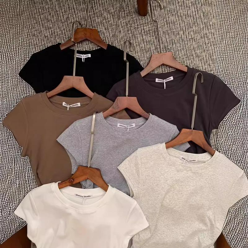 Source factory in stock straight hair not too good to wear! Summer waist pleated small flying sleeve pure desire shoulder T-shirt short sleeve Source factory in stock straight hair not too good to wear! Summer waist pleated small flying sleeve pure desire shoulder T-shirt short sleeve