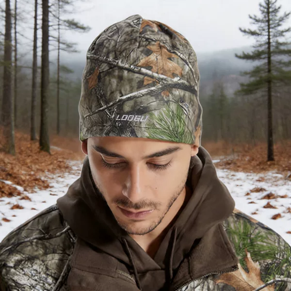 Fleece Big Tree Autumn and Winter Camouflage Hunting Hat for Adults, Outdoor Warm Windproof Large Brim Cold-Proof Mountaineering Hiking Hat