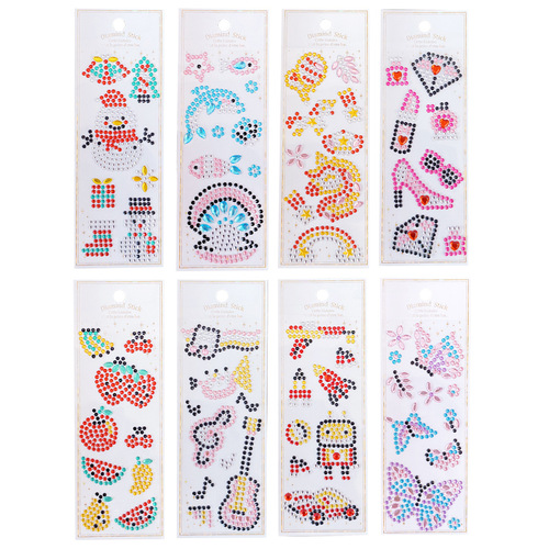 Gemstone sticker children's crystal toy rainbow stone DIY diamond sticker primary school pretty girl's diamond sticker back adhesive decoration