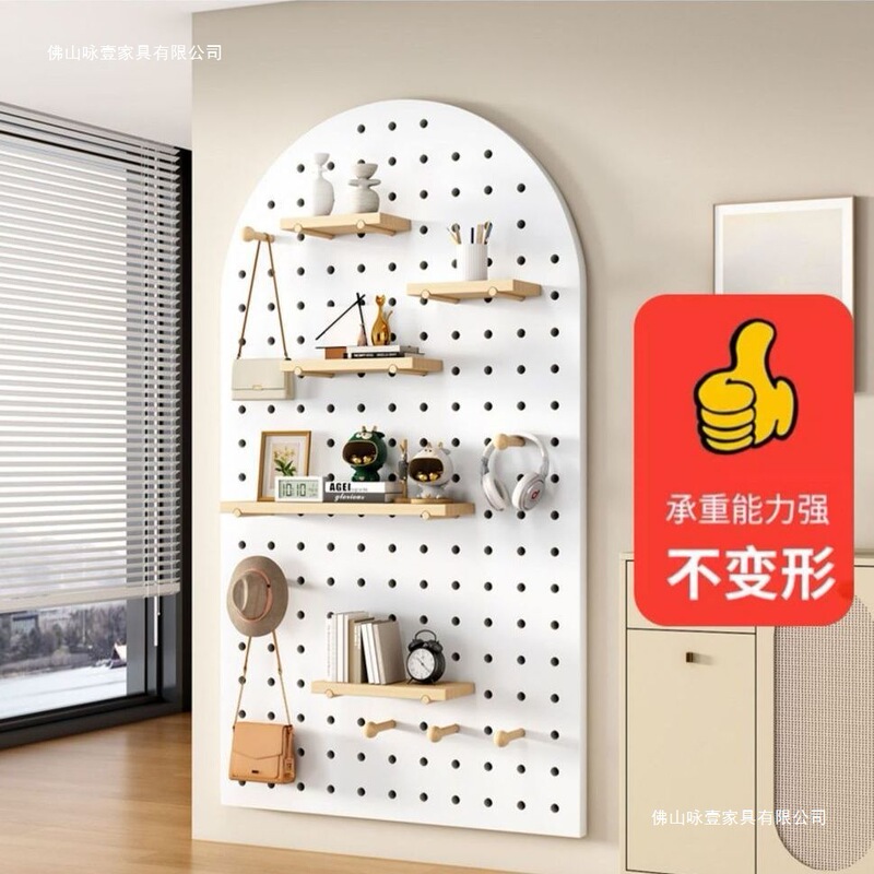 無垢材ホールボード家庭用壁収納ラックリビングルーム壁掛けパーティション収納ラック背景壁シンプルな木製本棚|undefined