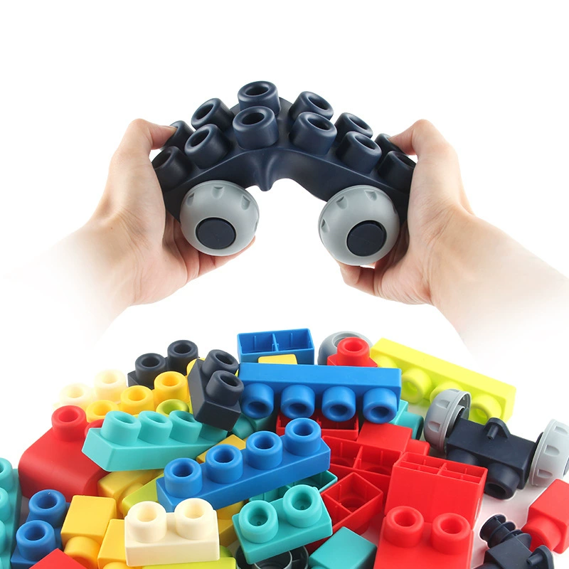 Constructor from soft rubber, toy, can bite, early education, science and technology