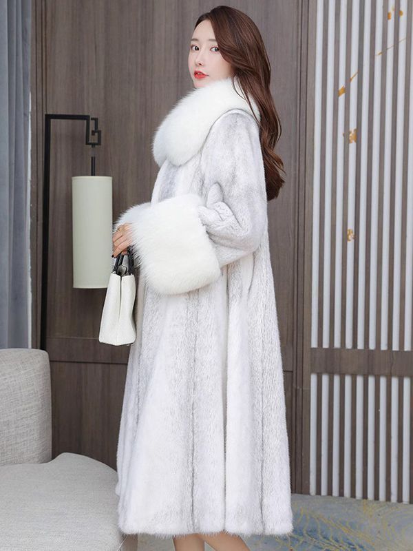 Womens Faux Mink Fur Coat High-end Warm Mink Fur Winter Fox