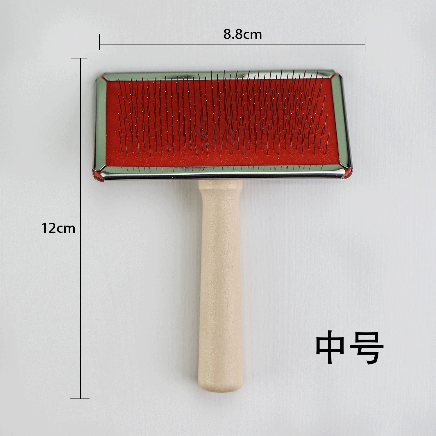 Расческа-щетка для животных с деревянной ручкой и иглами из нержавеющей стали для удаления густого шерсти, распутывания, груминга и массажа кошек и собак, для разглаживания шерсти