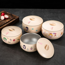 316不锈钢饭碗创意可爱卡通儿童碗双层隔热婴儿辅食碗浮雕彩印碗