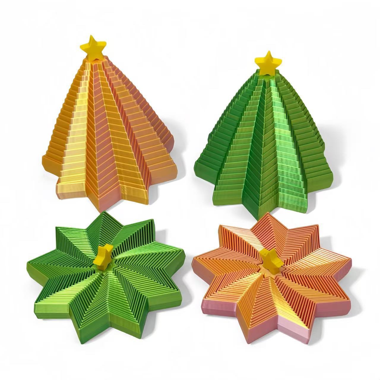 Impresión 3D árbol de Navidad torre de rábanos descompresión juguetes de ventilación estiramiento espiral octogonal curar adornos de escritorio al por mayor image 4