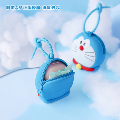 Genuine Doraemon coin purse key bag small Doraemon headphone storage bag creative cute mini bag