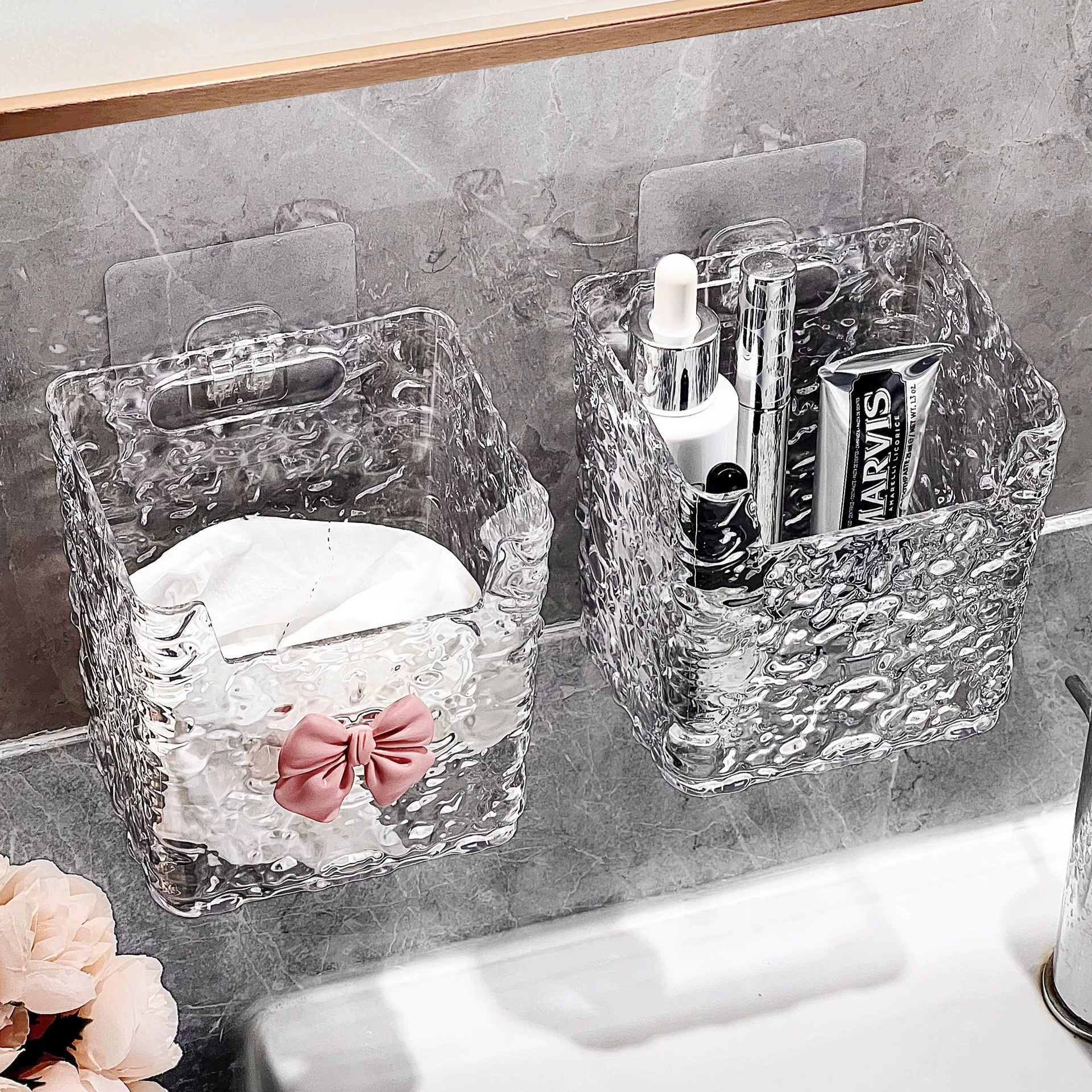 Легкая роскошь косметический хранитель glacier pattern bathroom home dormitory traceless wall-mounted debris storage rack toilet