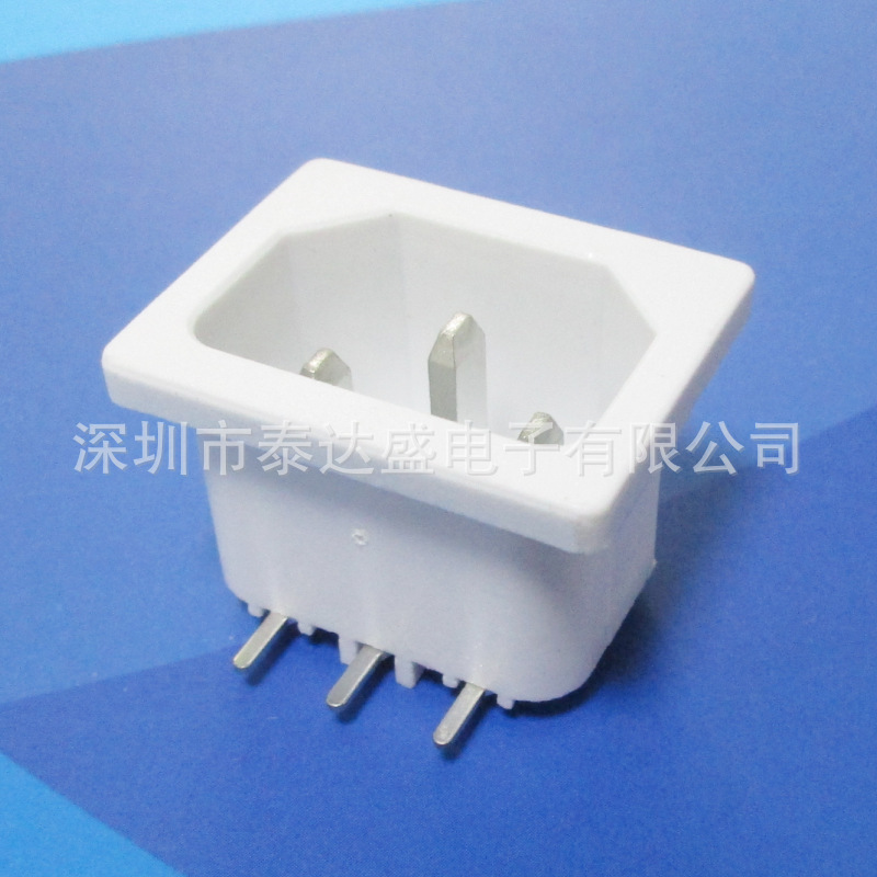 桌面电源白色C14充电接口31*24实卡2.0品字口充电母插座DB-14-3P