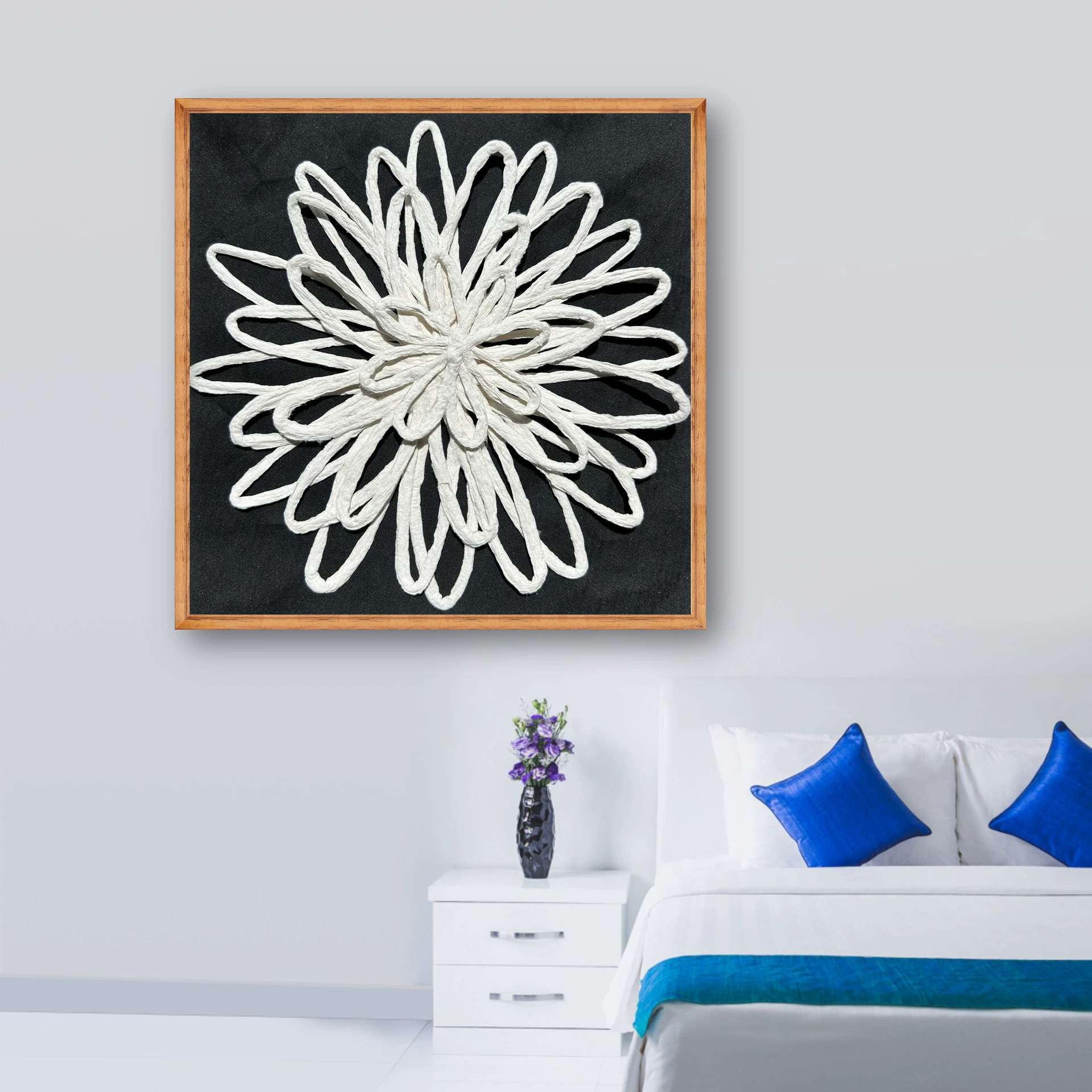 Покупка Amazon декоративная painting wholesale бумажная живопись прихожая подвесная картина кросс-бордер Nordic стиль чистый ручной работы ротанг картина производитель