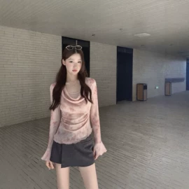 蕾丝衫雪纺衫;女式衬衫;女式针织衫