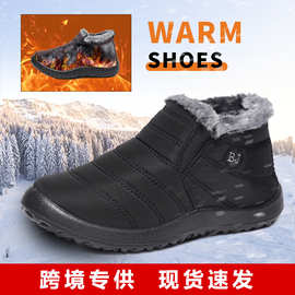 跨境现货专供冬季新款棉鞋女加绒保暖中帮雪地靴加厚棉靴工厂直发