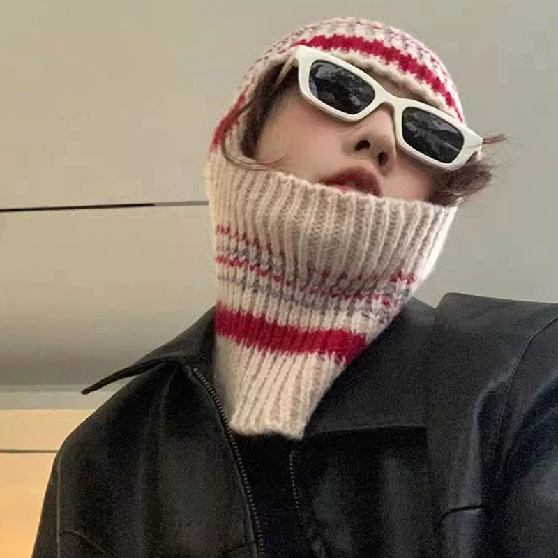 Design winter woolen keep warm knitted hat, scarf