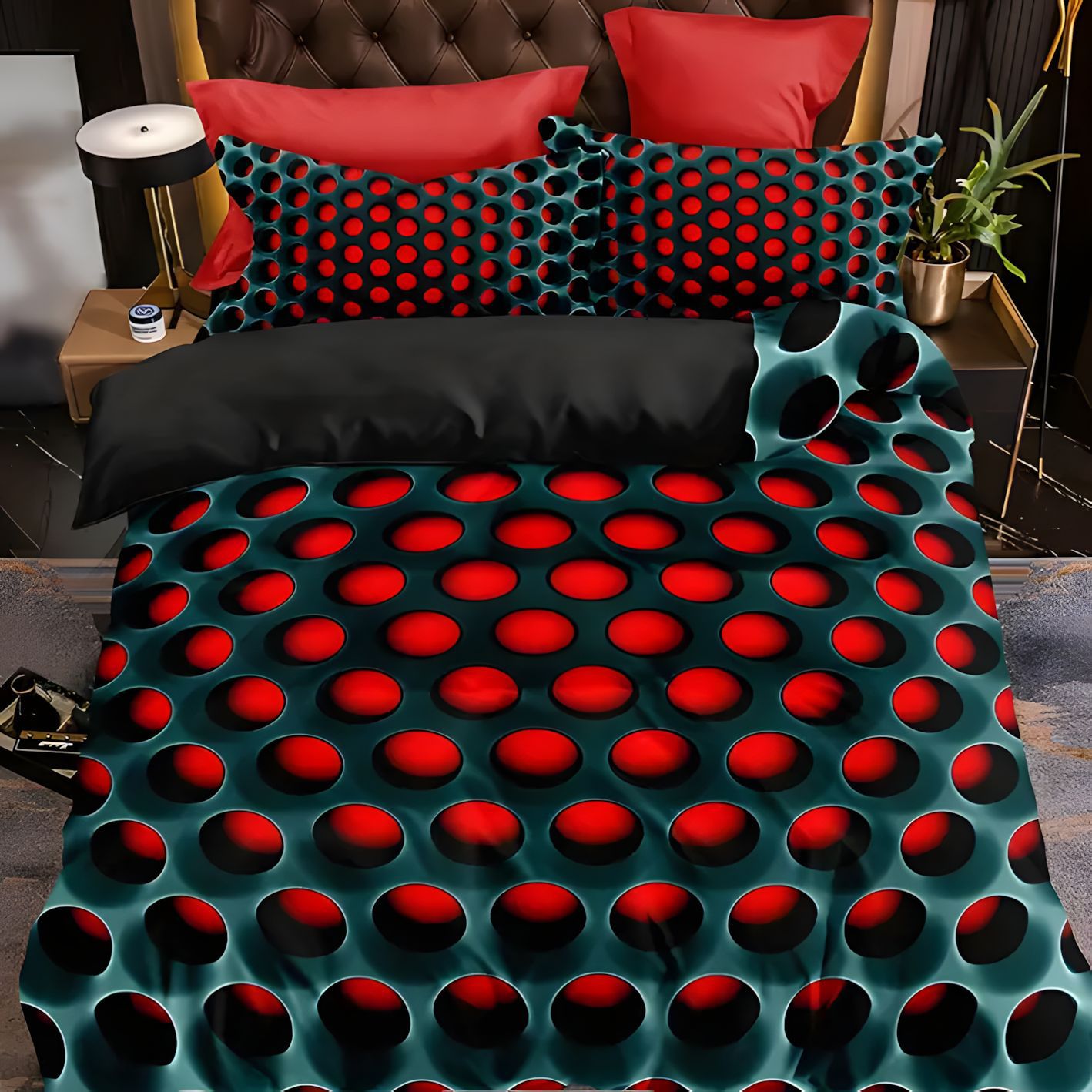 TEMU / JIT transpirable confortable 3D hexagonal panal de abeja impresa digital 3D colcha de cama