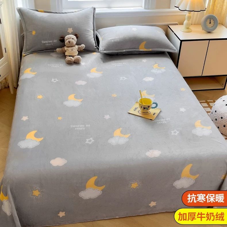 Invierno leche de lana de coral sábanas de lana de una sola pieza brida de manta de peluche dormitorio una sola persona gruesa manta de peluche cálida