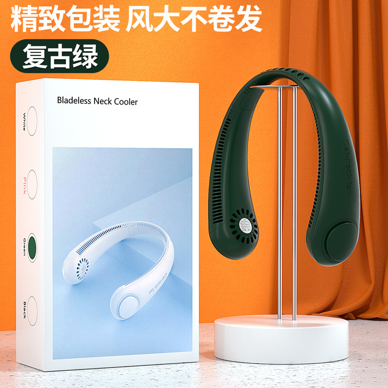 Ventilador de Cuello Portátil 2023, Plegable, Recargable por USB, con Pantalla Digital, Mini Ventilador de Mano para Exteriores