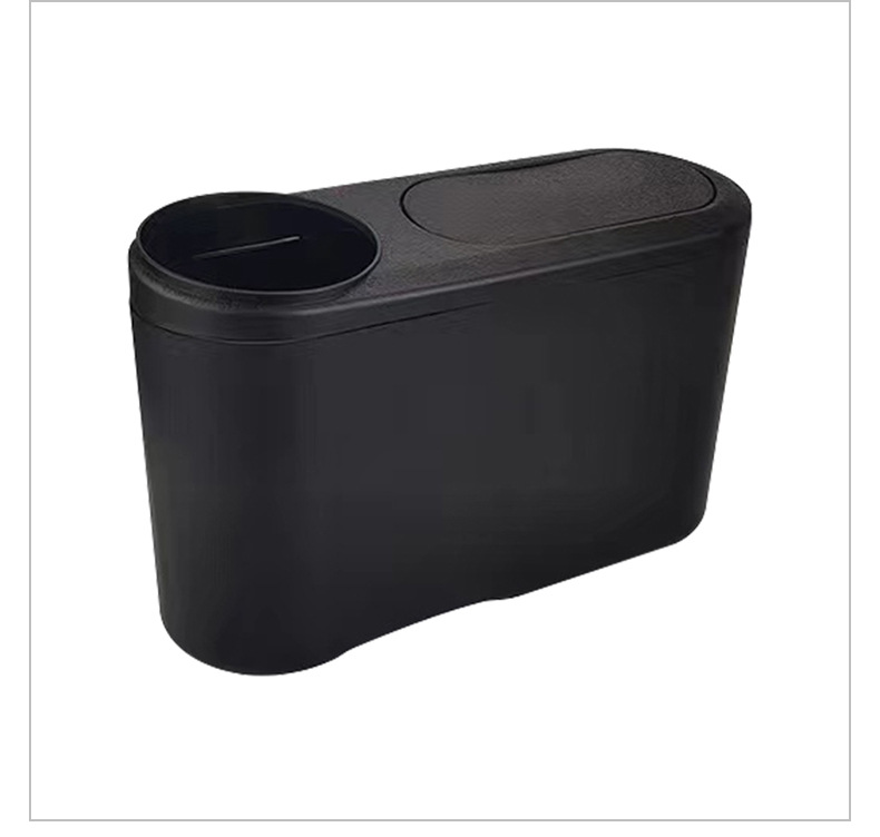 Simple Car Trash Can Round Garbage Cup Garbage Can Flip Cover Garbage Storage Barrel Storage Box Car Water Cup Holder