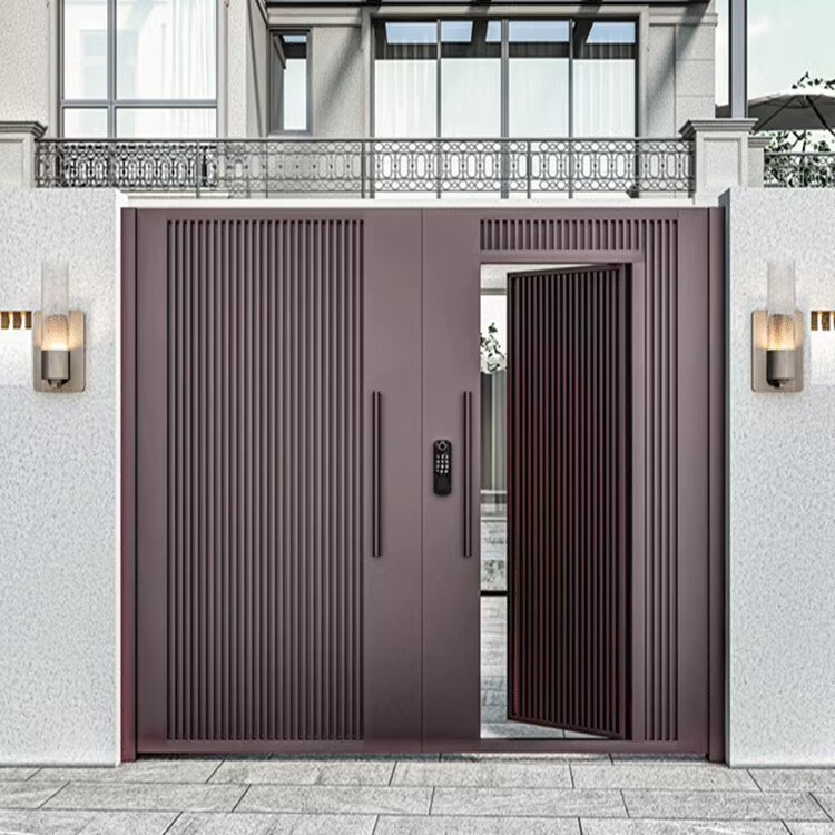 New Chinese-Style Aluminum Courtyard Gate Entrance Door for Villa, Rural Yard, Home Use, Commercial Use, Entry Door