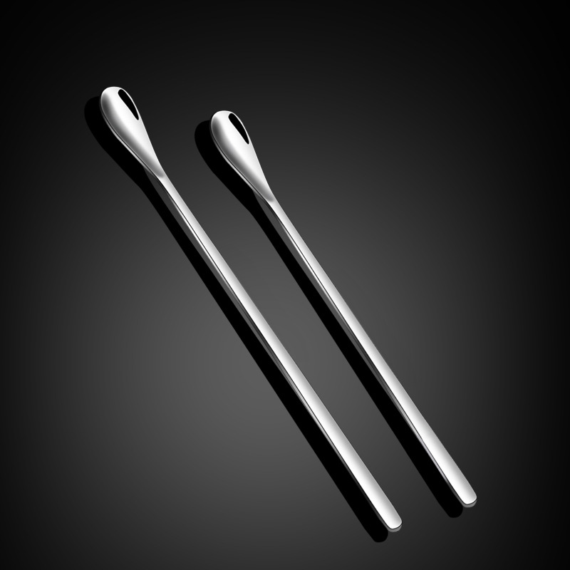 Cuchara de café de acero inoxidable 304 mango largo cuchara de mezcla cuchara de postre cóctel palo cuchara de hielo vajilla creativa cuchara de la taza