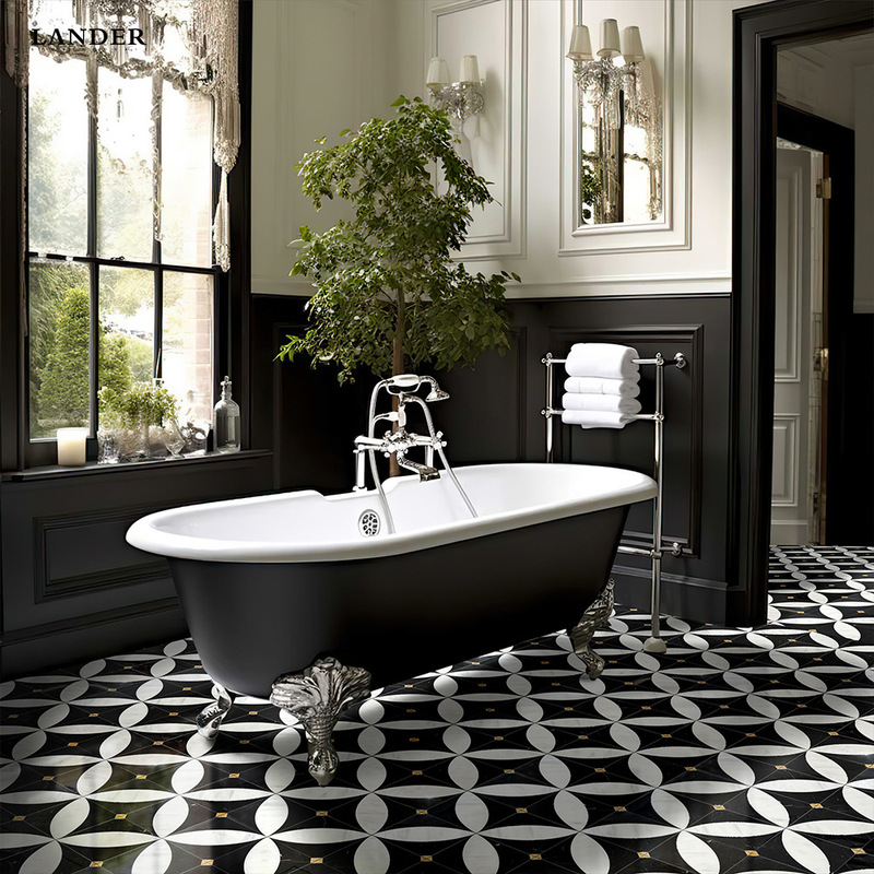 Flower Star Marble Mosaic Parquet French Entry Luxury Bathroom Wall Tile Bathroom Tile Kitchen Restaurant Guest