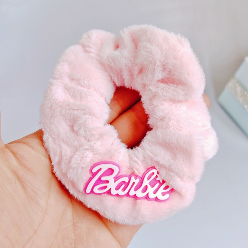 Dopamina dulce y picante Barbie Rosa mullida carta intestino grueso banda de pelo chica princesa cuerda de pelo Rosa rojo blanco tocado